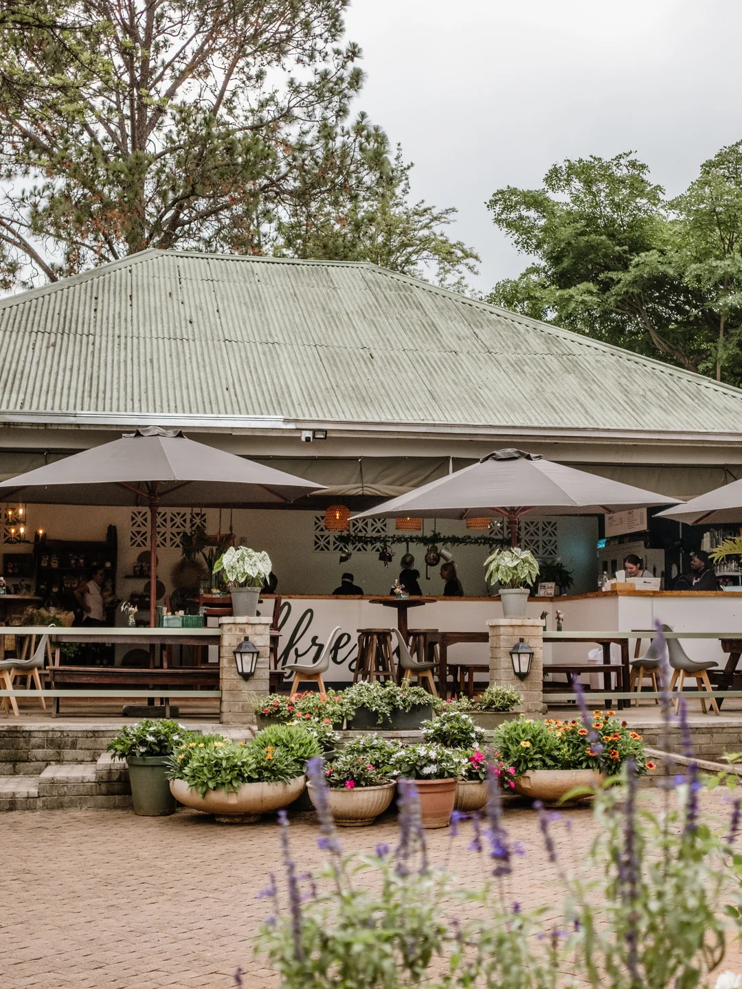 Alfresco bakery building, garden and open counter
